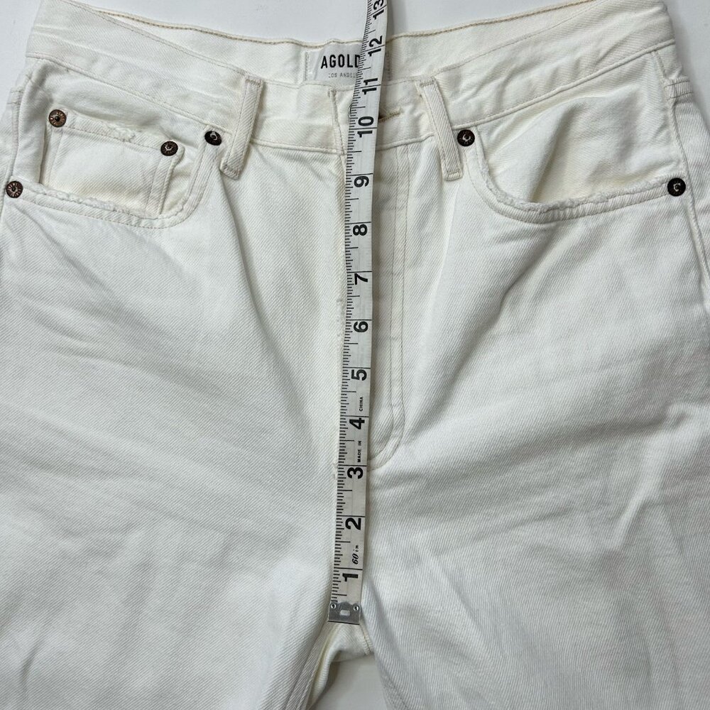 Agolde Jeans Womens Riley Size 27 White Denim Distressed High Rise Crop Designer - Picture 7 of 9